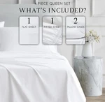 Linen Closet Luxury Ultimate Cotton, 4-PIECE Sheet Set, Queen, Arctic White. Fixed Price $39.95.