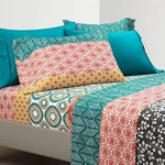 Lush Decor Bohemian Stripe Sheet Set, 6 Piece King, Turquoise & Orange -.... Fixed Price $59.02.