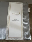 Papyrus Satin King Sheet Set. Fixed Price $40.00.