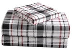 Highline Bedding Co. Flannel Sheet Set Size- 100% Twin Plaid- White/blk/red. Fixed Price $54.54.