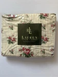 Ralph Lauren Home Marseilles Beige Stripe Rose Floral Twin Size Fitted Sheet New. Fixed Price $55.00.