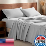 Bare Home Flannel Sheet Set 100% Cotton Double Brushed Heavyweight Deep Pockets. Fixed Price $86.40.