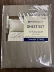 Northcrest 300 Tc Cotton Damask Stripe Full Size Gray Sheet Set. Fixed Price $49.99.
