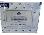 Southern Tide Skip Jack Navy Blue White Cotton Coastal Fish King Size Sheet Set. Fixed Price $97.77.