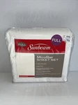 Sunbeam Microfiber King Set 100% Polyester Deep Pockets Parchment. Fixed Price $12.50.