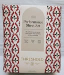 Threshold Performance King Sheet Set Holiday Woodblock Leaf 400 Thread Ct Sateen. Fixed Price $54.99.