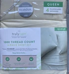 Truly Calm Home For Health 1000 Thread Count 6 Piece Queen Size Sheet Set. Fixed Price $32.99.
