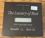 Dreamfit Dreamcomfort 100% Natural Long Staple Cotton Queen Size Sheet Set, Sage. Fixed Price $149.90.