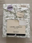 New 4PC Laura Ashley Queen Sheet Set Cottage Floral Pretty Toss Green & White. Fixed Price $72.99.