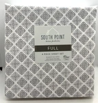 South Point Home Fashions Microfiber 4 Piece Full Size Damask Print Gray White. Fixed Price $28.49.