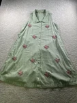 Bombay Paisley Dress Green Linen Cotton Floral Embroidered Beachy Coastal. Fixed Price $37.88.