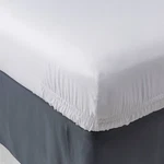 Room Essentials 4PK White Solid Microfiber Fitted Twin/twin Xl Dorm Bed Sheets. Fixed Price $21.99.