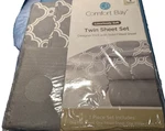 Comfort Bay Luxiously Solft Twin Sheet Set Gray/white Print Nwt. Fixed Price $24.63.