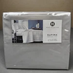 Hotel Collection Supima Cotton Queen Flat Sheet Gray 680 Thread Count Soft New. Fixed Price $69.95.