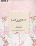 Laura Ashley Queen Sheet Set Floral Ribbon Printed Pink 4PC Cottage Farmhouse. Fixed Price $82.99.