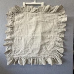 Pom At Home Linen Euro Pillow Sham Charlie Ruffle Gray 26X26 Luxury Bedding. Fixed Price $50.05.