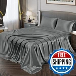 Vonty Satin California King Silky Soft Bed Grey Set 1. Fixed Price $50.36.