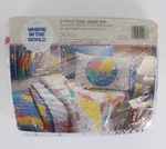 Vtg Dreamstyles Where The World 3 Piece Twin Sheet Set Bibb Co. Usa New Nip. Fixed Price $64.85.