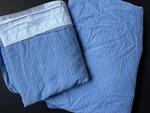 As-is Ralph Lauren Driver Queen Flat Fitted Sheet Blue Stripes White Cuff. Fixed Price $74.95.