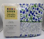 Garden Estates Twin Sheet Set "jessica" Blue Flowers Ruffles New. Fixed Price $22.95.