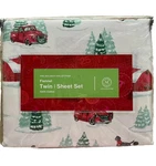 New Martha Stewart Holiday Collection Twin Sheet Set Print 100% Cotton Flannel. Fixed Price $64.01.