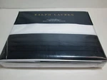 New Ralph Lauren Wilford Blanc Bleu King Flat Sheet 114X108 Navy And Tux White. Fixed Price $89.00.