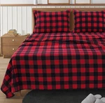 Lane Linen 100% Cotton Flannel Sheets Set - Queen, Buffalo Checks Red. Fixed Price $76.71.