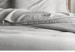Crate & And Barrel Lino Flax Light Grey Queen Flat Sheet Linen. Fixed Price $99.00.