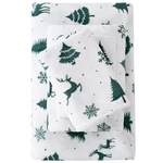 Viviland Micro Fleece Bed Sheet Set, Full, White Deer Snowflake. Fixed Price $69.99.