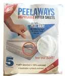 Peelaways Disposable Fitted Sheets 5 Layers Waterproof Queen Size 80" X 60". Fixed Price $36.99.