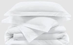 New Saatva Cotton Percale Duvet Cover Set, Full/queen, White. Fixed Price $150.00.