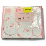 Betsey Johnson 5 Piece Pink Tree Christmas Twin Sheet Set W/bonus Eye Mask New. Fixed Price $29.74.