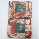 Vintage New Ralph Lauren Marseilles Twin Flat Fitted Sheet Set Floral Cotton Red. Fixed Price $99.95.