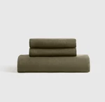 Quince European Linen Fitted Sheet Set King Size Dusty Olive Green No Flat. Fixed Price $104.98.