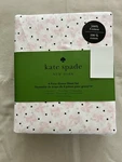 New 4PC Kate Spade Queen Sheet Set Ballet Pink Bows & Tiny Black Polka Dots. Fixed Price $64.59.