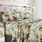 Tribeca Living Queen Bed Set, Soft Cotton Sateen Printed Tropica.... Fixed Price $83.92.
