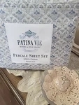 Nip Patina Vie Queen Sheet Set 4PC Percale 100% Cotton Sharp Iris Blue. Fixed Price $53.99.