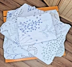 Bean Blue Floral Botanical 100% Cotton 2 Fitted Flat Sheet Pillow Cases. Fixed Price $110.00.