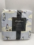 Eddie Bauer Home Twin Flannel Sheet Set 100% Cotton Blue Penguins New. Fixed Price $48.99.