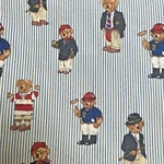 Vtg Ralph Lauren Polo Teddy Bear Striped Full Double Flat Sheet Cotton Usa Read. Fixed Price $27.95.