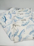 2014 Pottery Barn Shark Print Twin Fitted And Flat Sheet Set. Fixed Price $25.00.