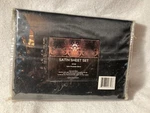 Hutton Wilkinson Satin Sheet Set King-black Polyester Blend. Fixed Price $35.00.