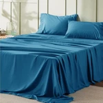 Bedsure Sheet Set - 4 Pieces Soft Size Queen, 06 Teal Blue. Fixed Price $55.87.