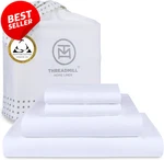 Full Size Sheet Set 100% Egyptian Cotton 4PC Sateen Weave Soft Bedding White Us. Fixed Price $106.00.