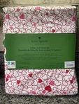 Nwt Kate Full Size Sheet Set Outline Hearts Spades Pink Red White Cotton. Fixed Price $26.99.