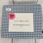 Tommy Hilfiger Sheet Set King Blue Picnic Gingham Plaid 100% Cotton Percale. Fixed Price $69.99.