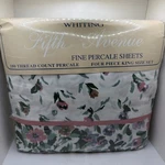 Fifth Avenue Whiting Fine Percale Sheets 4 Pc Set King Size 180 Thread Floral. Fixed Price $19.99.