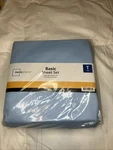 New Mainstays Microfiber 3 Piece Sheet Set Twin Light Blue. Fixed Price $9.09.