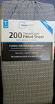 Mainstays Twin Size Fitted Sheet 200 Thread Count 60% Cotton Patern Grey Bedding. Fixed Price $13.00.