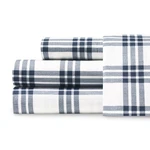 Eddie Bauer - Twin Sheets, Cotton Percale Xl, Plaid Navy/white. Fixed Price $60.64.